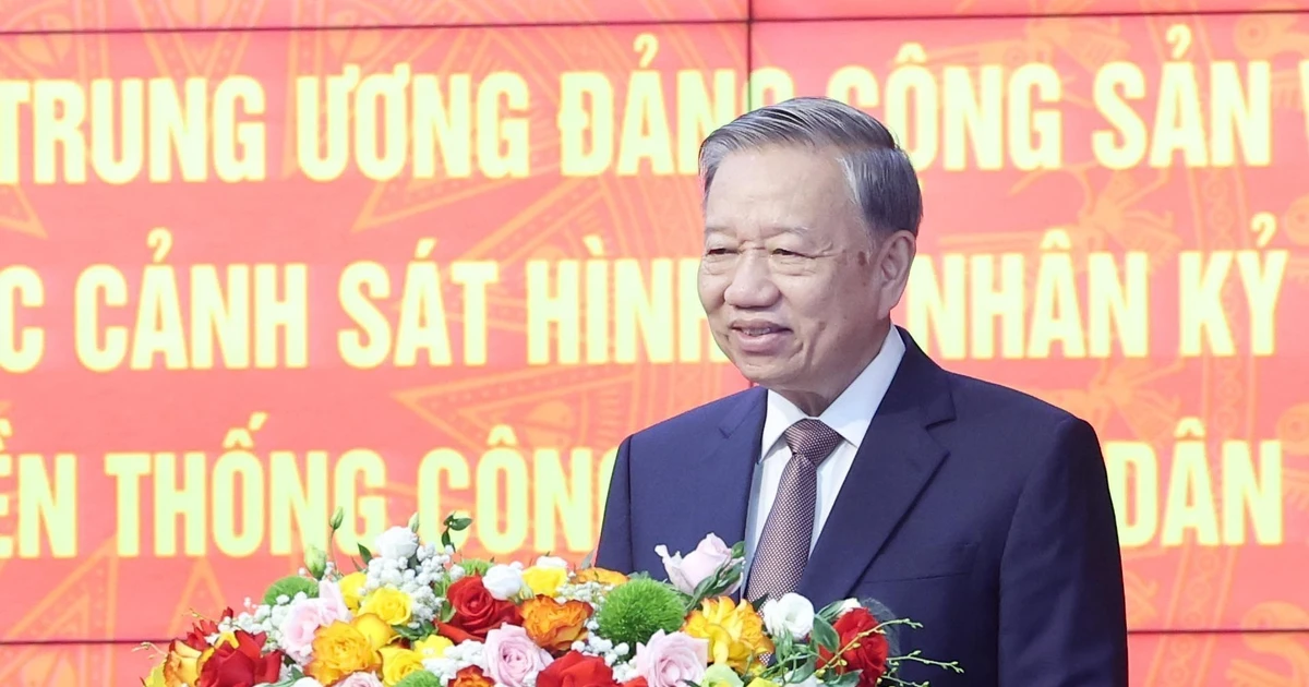 El secretario general del Partido Comunista de Vietnam, To Lam, interviene en la cita (Foto: VNA) 