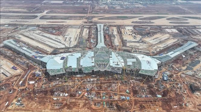Construcción de la terminal de pasajeros del Aeropuerto de Long Thanh (Foto: VNA)