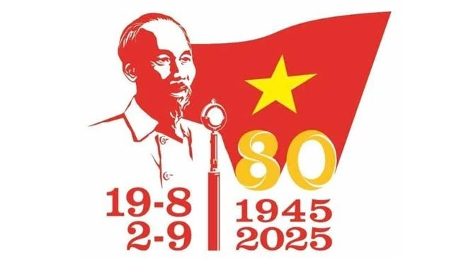 El logotipo oficial del 80º aniversario del triunfo de la Revolución de Agosto (19 de agosto) y del Día Nacional (2 de septiembre). (Foto: VNA)