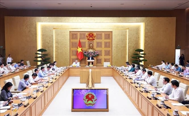 El primer ministro vietnamita, Pham Minh Chinh habla en el evento (Fuente: VNA)