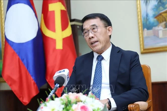 Bounleua Phandanouvong, jefe de la Comisión de Relaciones Exteriores del Comité Central del Partido Popular Revolucionario de Laos. (Fuente: VNA)