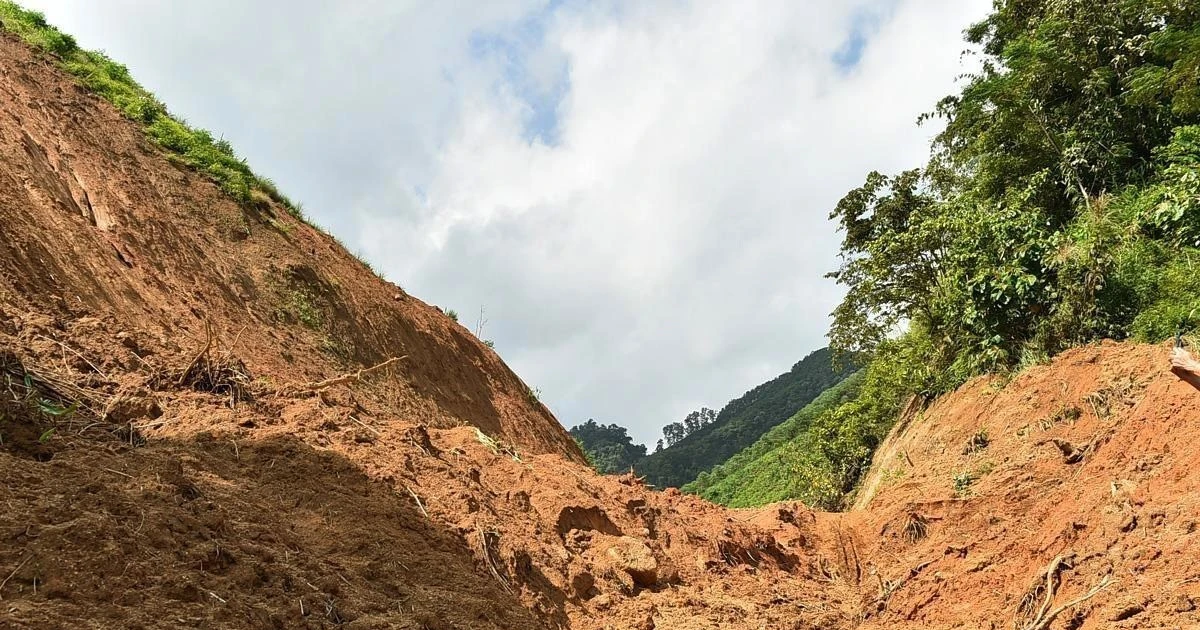 Deslizamiento de tierra en la aldea Ngoa, comuna de Yen Phu, provincia de Tuyen Quang (Foto: VNA)