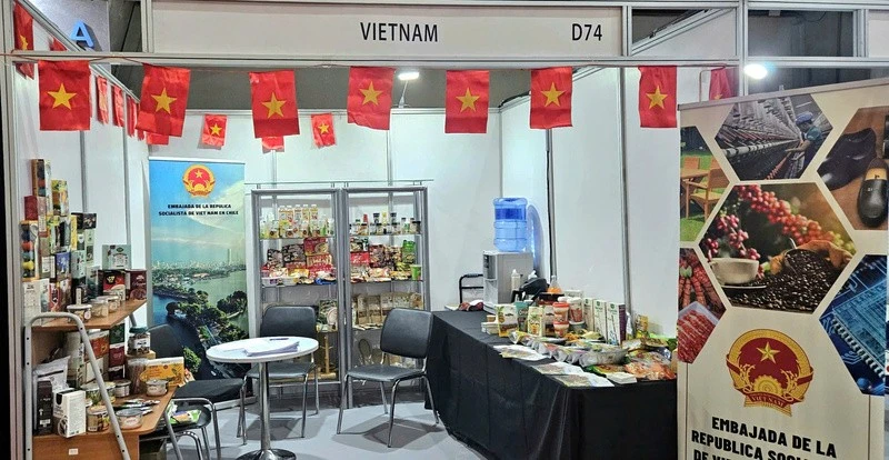 Vista del pabellón de Vietnam en el Espacio Food & Service 2025. (Foto: Oficina Comercial de Vietnam en Chile)