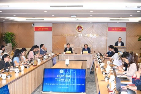 La rueda de prensa sobre el evento Techfest Vietnam 2025. (Foto: VNA)