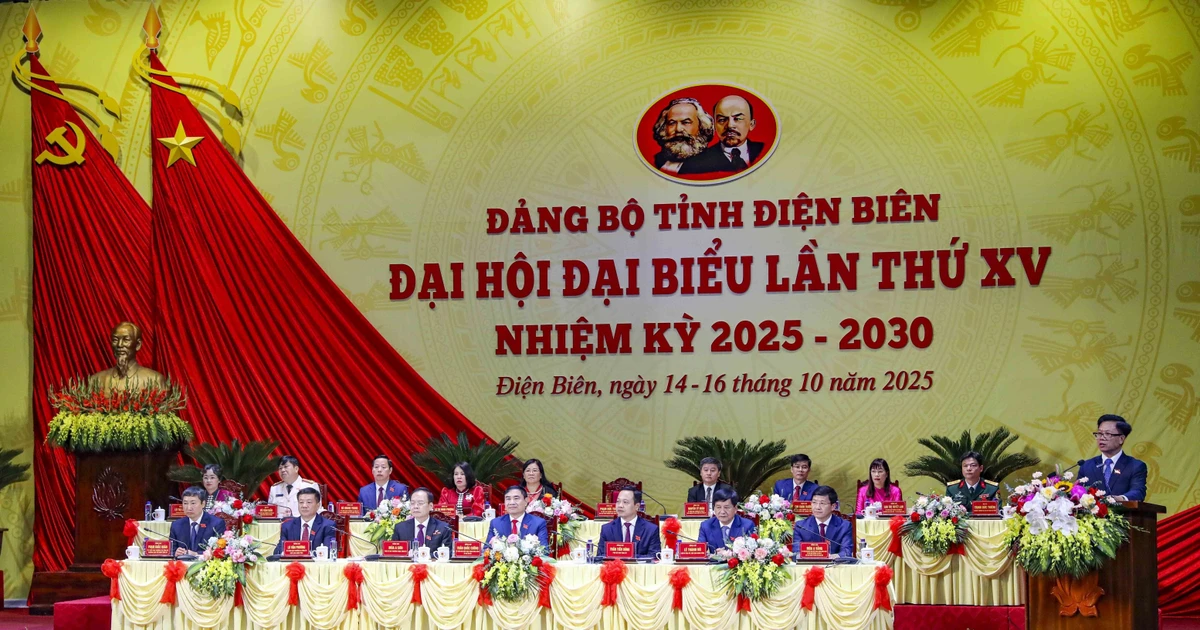 El Comité del Partido Comunista de Vietnam en Dien Bien enfoca su XV Asamblea para el mandato 2025-2030 en un modelo de crecimiento verde, inteligente y sostenible. (Foto: VNA) 
