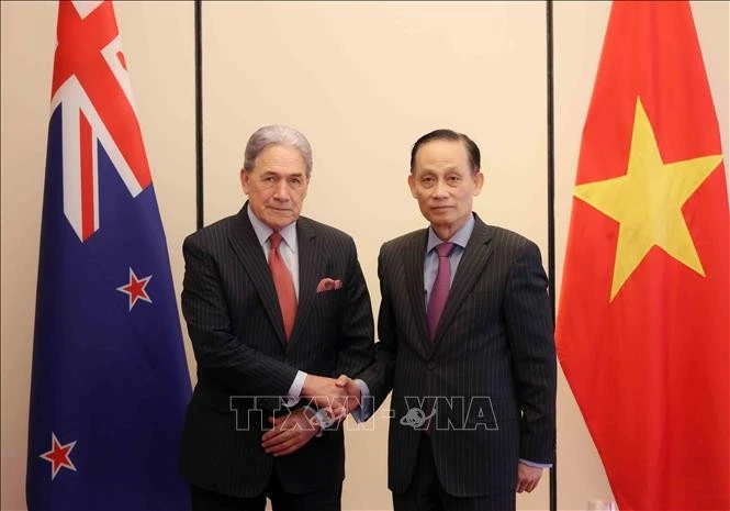 Los ministros de Relaciones Exteriores de Vietnam y Nueva Zelanda. (Foto: VNA)