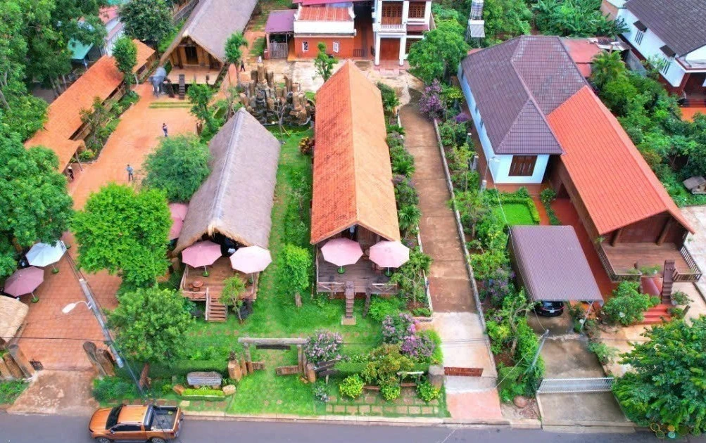 La aldea de Ako Dhong es famoso por sus casas comunales en la meseta de Dak Lak. (Foto: VNA)