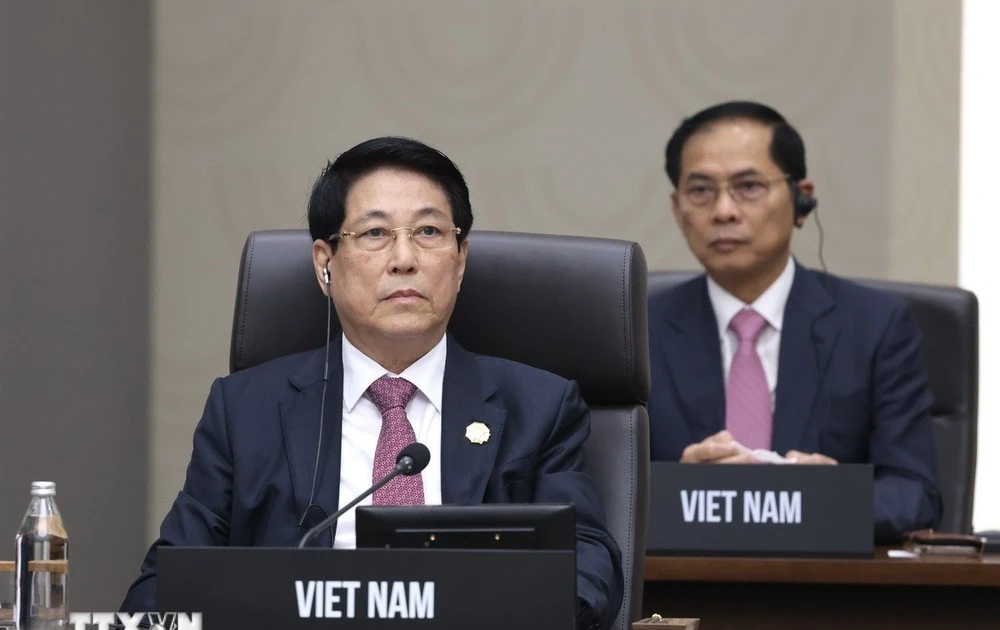 El presidente de Vietnam, Luong Cuong, durante la 32ª Reunión de Líderes Económicos del Foro de Cooperación Asia-Pacífico (APEC). (Foto: VNA)