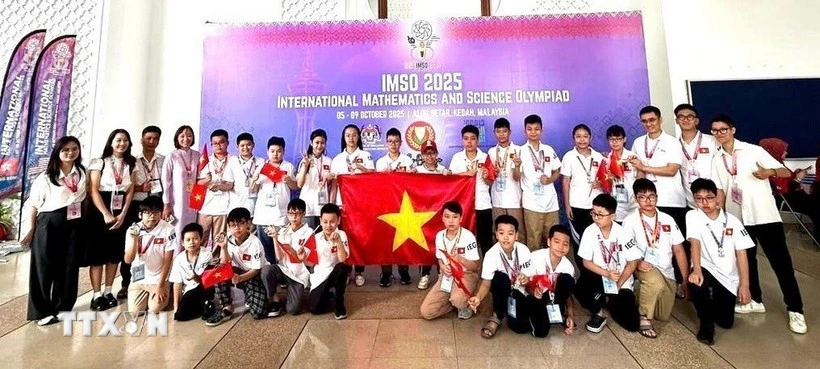 El equipo de Vietnam obtiene numerosas medallas en la 22.ª Olimpiada Internacional de Matemáticas y Ciencias (Foto: VNA)