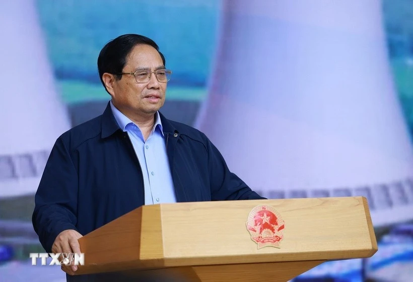 El primer ministro de Vietnam, Pham Minh Chinh habla en el evento (Fuente: VNA) 