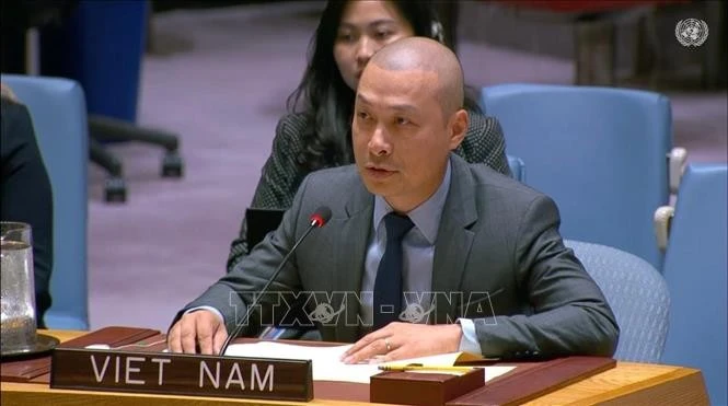 El ministro consejero Nguyen Hoang Nguyen, representante permanente adjunto de Vietnam ante la ONU. (Foto: VNA) 