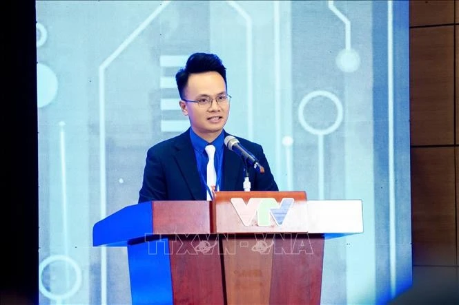 El secretario de la Unión de la Juventud de la Televisión Nacional, Nguyen Hoai Dam. (Foto: VNA)