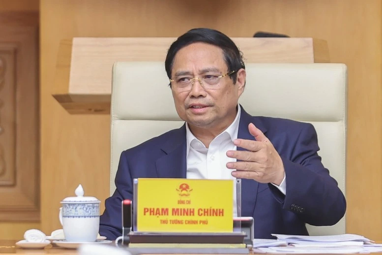 El primer ministro de Vietnam, Pham Minh Chinh, interviene en la cita. (Foto: VGP)