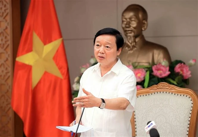 El viceprimer ministro de Vietnam Tran Hong Ha preside la reunión. (Fotoo: VNA)