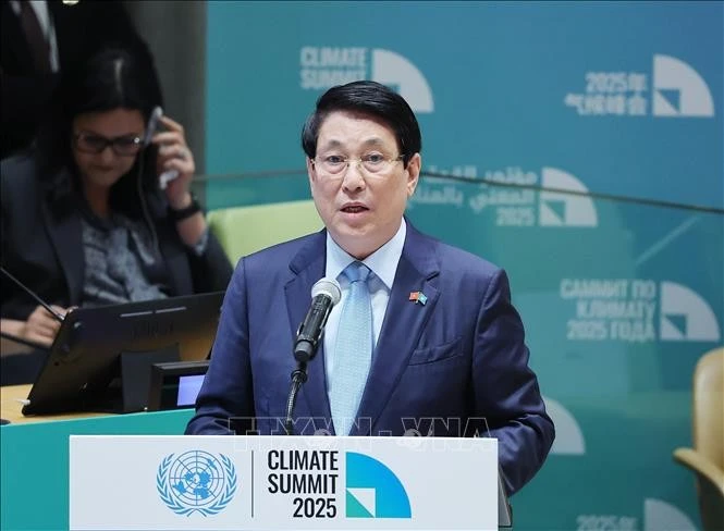El presidente de Vietnam, Luong Cuong, interviene en el evento. (Fuente: VNA) 
