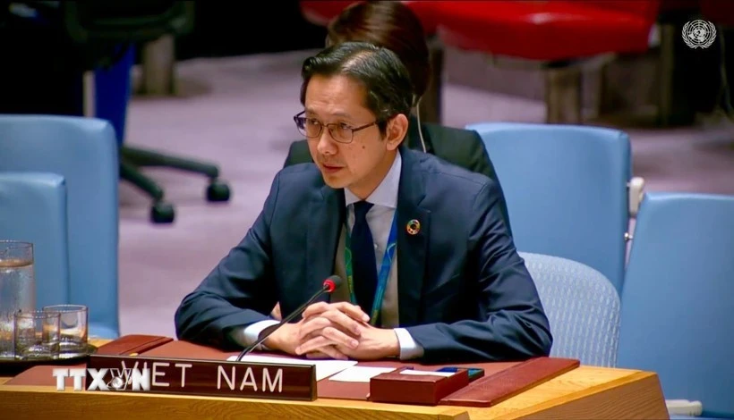 El embajador Do Hung Viet, representante permanente de Vietnam ante la ONU, en el evento (Foto: VNA)