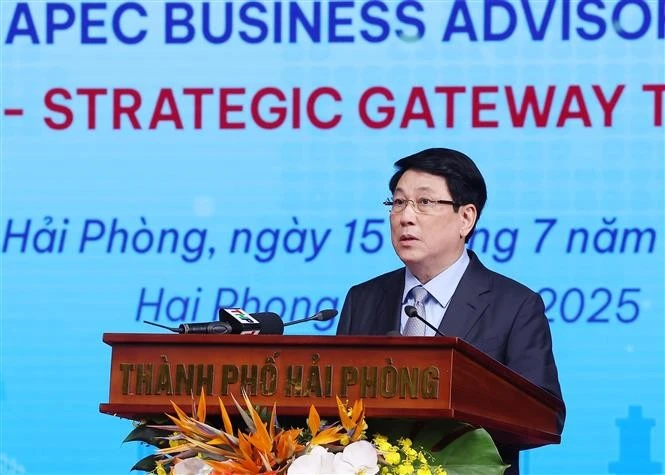 El presidente de Vietnam, Luong Cuong, interviene en la cita (Foto: VNA)