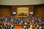 En una sesión de la Asamblea Nacional de Vietnam (Fuente: VNA)