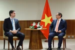 El primer ministro de Vietnam, Pham Minh Chinh (derecha) recibe a un dirigente de Vale, grupo multinacional especializado en metales, minería y logística (Fuente: VNA)