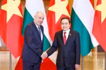 El titular de la Asamblea Nacional de Vietnam, Tran Thanh Man (derecha) y el presidente húngaro, Sulyok Tamas (Fuente: VNA)