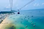 El teleférico Hon Thom, el sistema de cable submarino más largo del mundo, en la zona especial de Phu Quoc, provincia de An Giang (Foto: VNA).