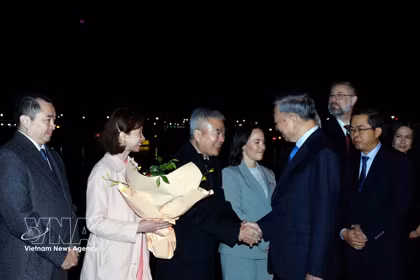 El secretario general del Partido Comunista y presidente de Vietnam, To Lam, llega al Aeropuerto Internacional Kingsford Smith de Sídney. Foto: VNA