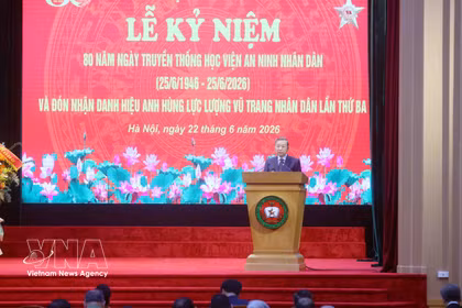 El secretario general del Partido Comunista y presidente de Vietnam, To Lam, habla en el evento. (Foto: VNA)