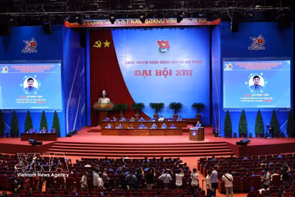 Primera sesión del XIII Congreso Nacional de la Unión de la Juventud de Vietnam. Foto: VNA