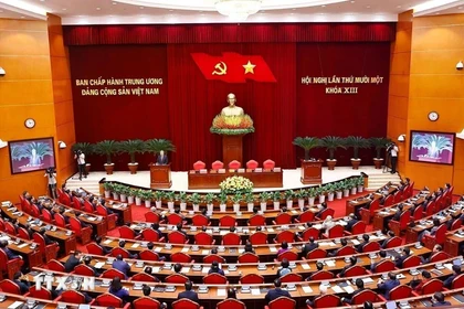 El undécimo pleno del Comité Central del Partido Comunista de Vietnam del XIII mandato. (Fuente: VNA)