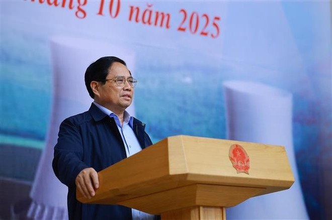 El primer ministro de Vietnam, Pham Minh Chinh habla en el evento (Fuente: VNA) img-9124.jpg