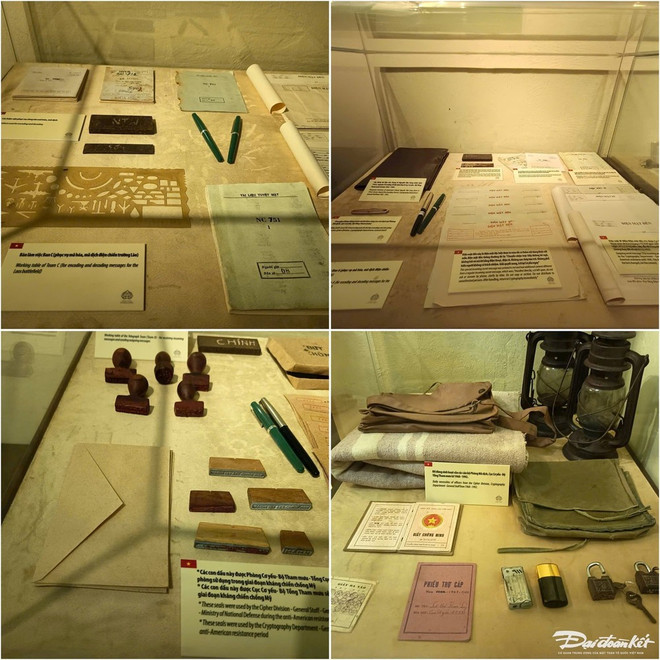 Varios artefactos en exhibición dentro del búnker criptográfico. (Foto: daidoanket.vn) img-5068.jpg