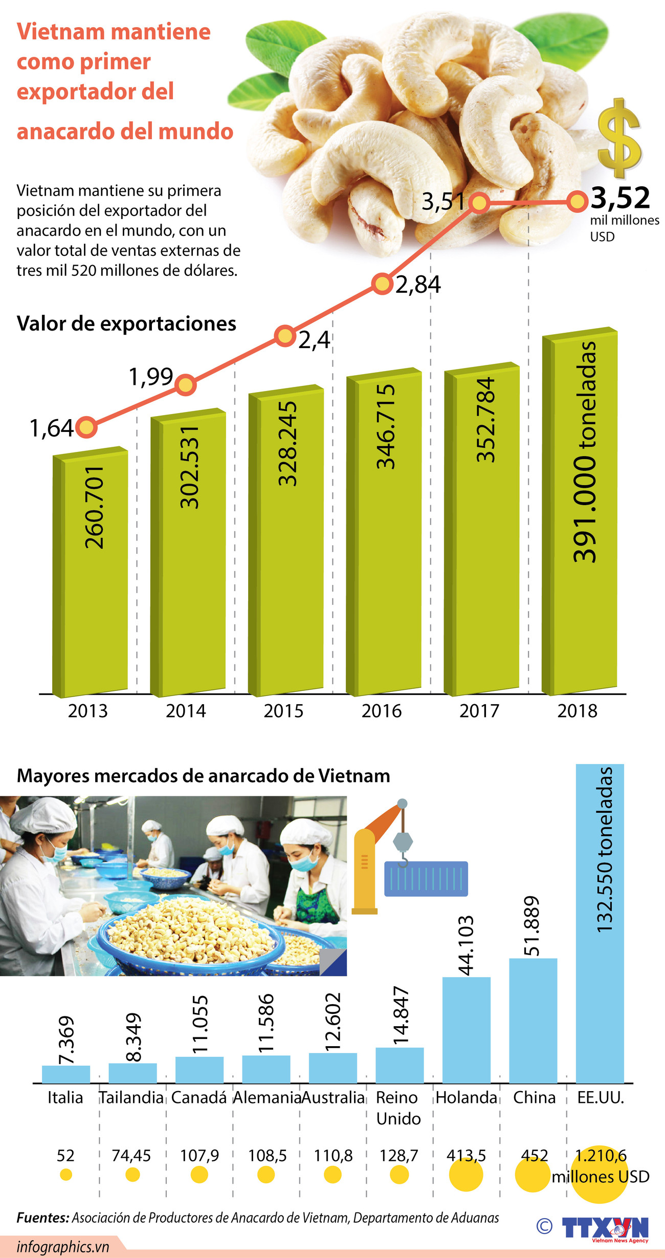 [Info] Mantiene Vietnam como primer exportador del anacardo del mundo ảnh 1
