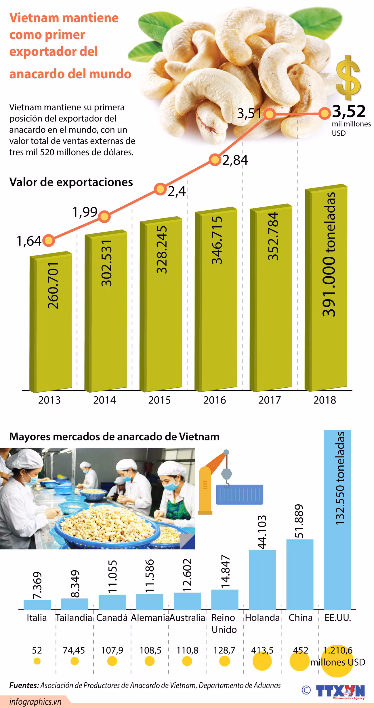 [Info] Mantiene Vietnam como primer exportador del anacardo del mundo ảnh 1