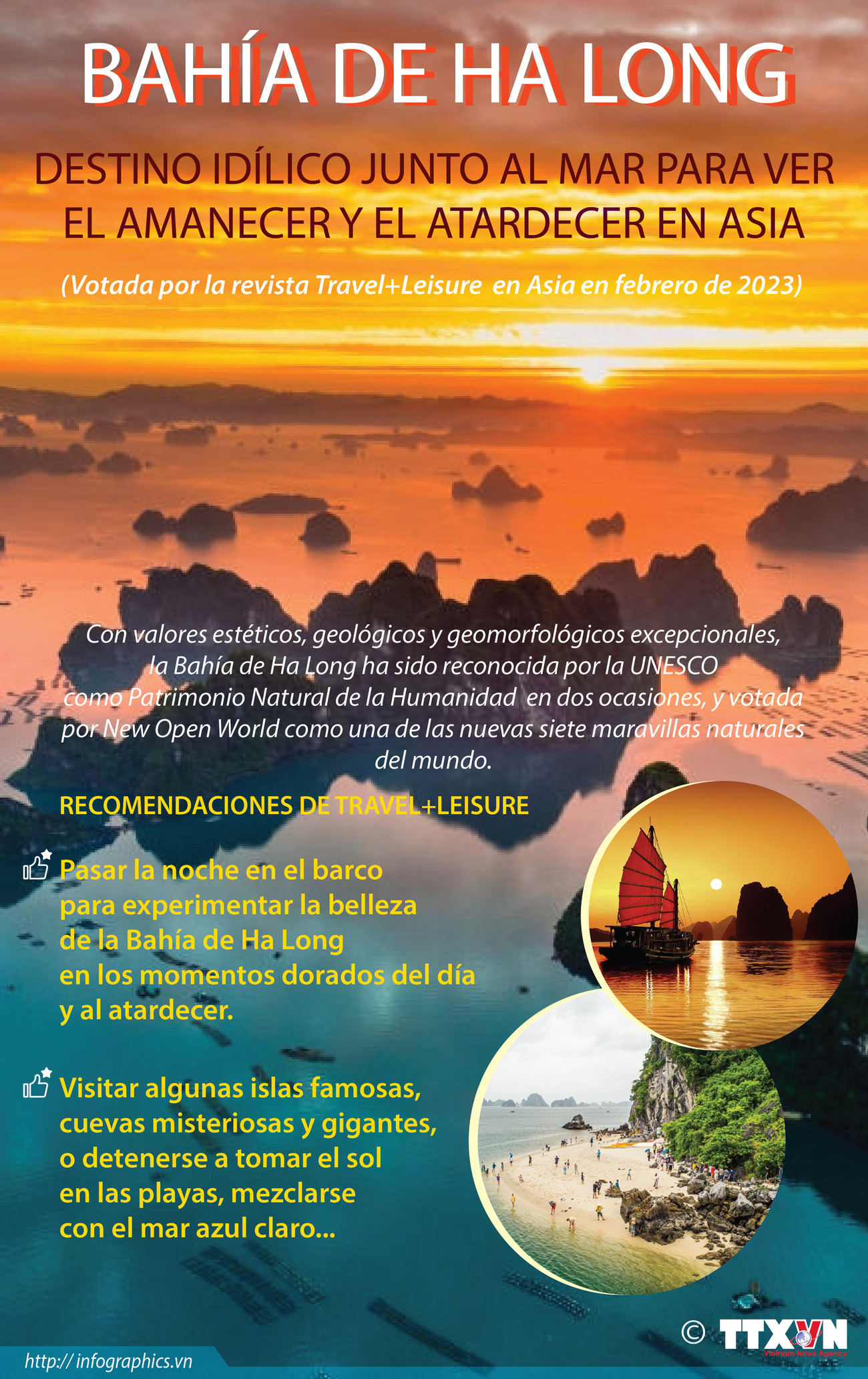 Bahía de Ha Long: Destino idílico junto al mar para ver el amanecer y el atardecer ảnh 1