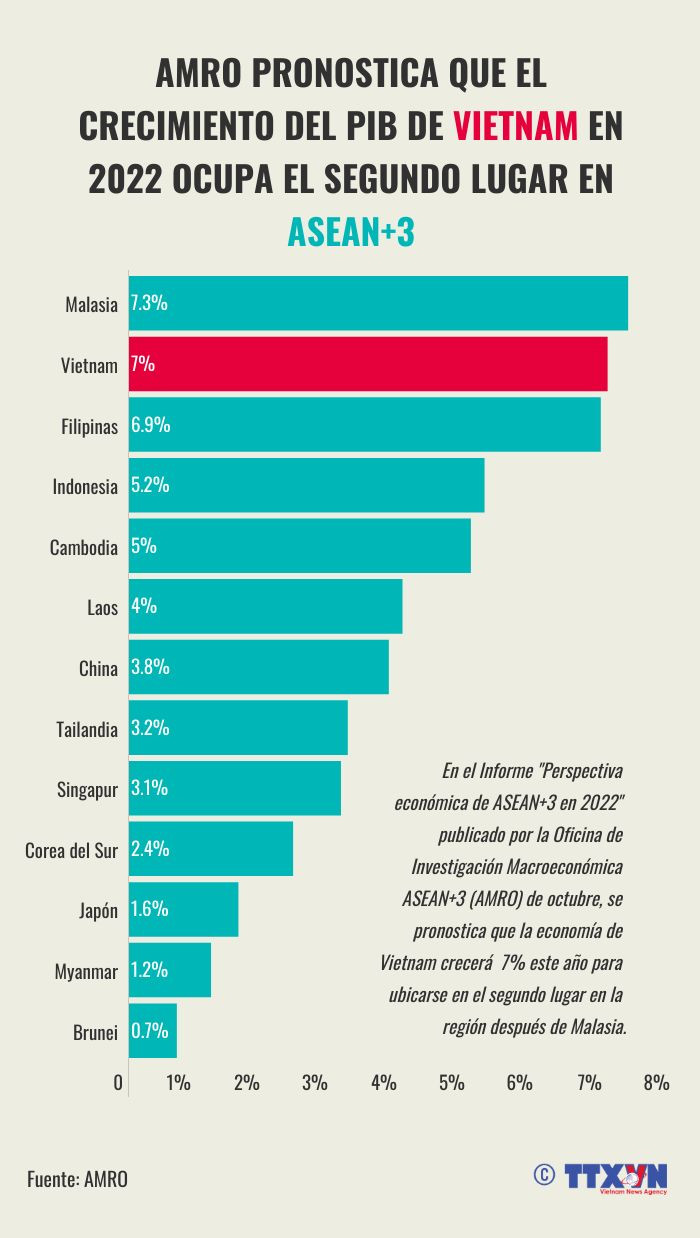 Crecimiento del PIB de Vietnam ocupa el segundo lugar en ASEAN+3 ảnh 1