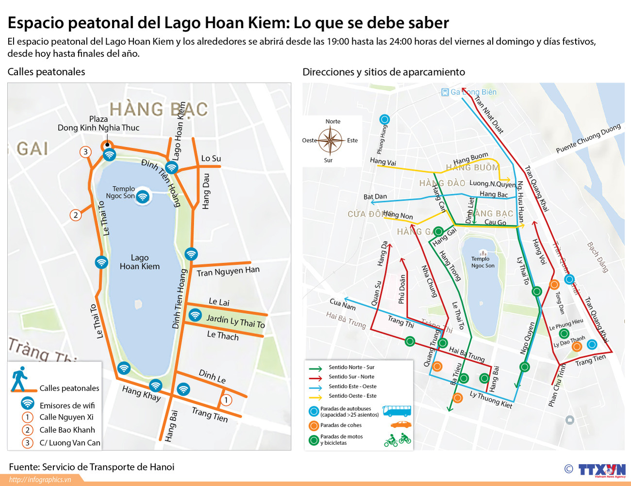 [Infografía] Espacio peatonal del Lago Hoan Kiem: Lo que se debe saber ảnh 1
