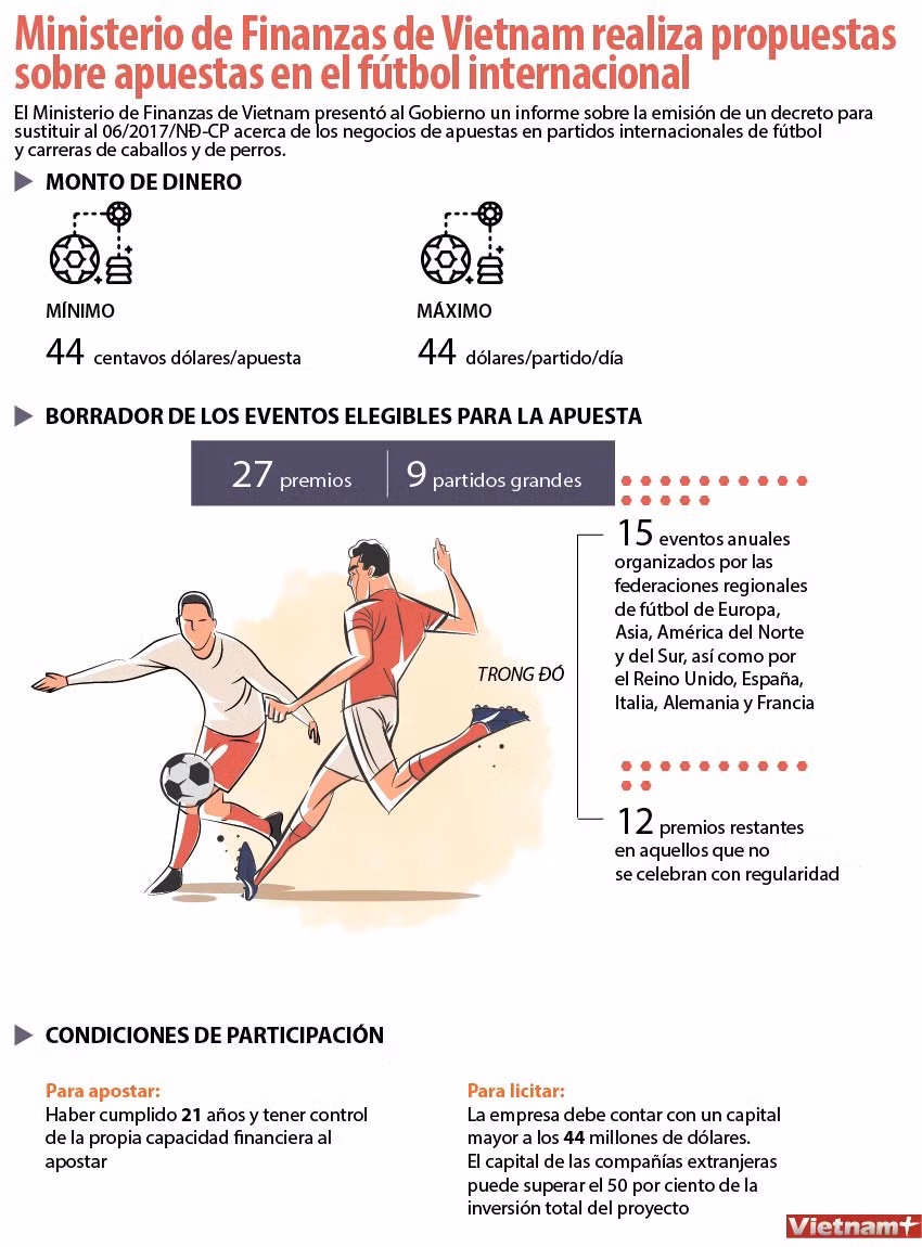 Ministerio de Finanzas de Vietnam realiza propuestas sobre apuestas en el fútbol internacional ảnh 1