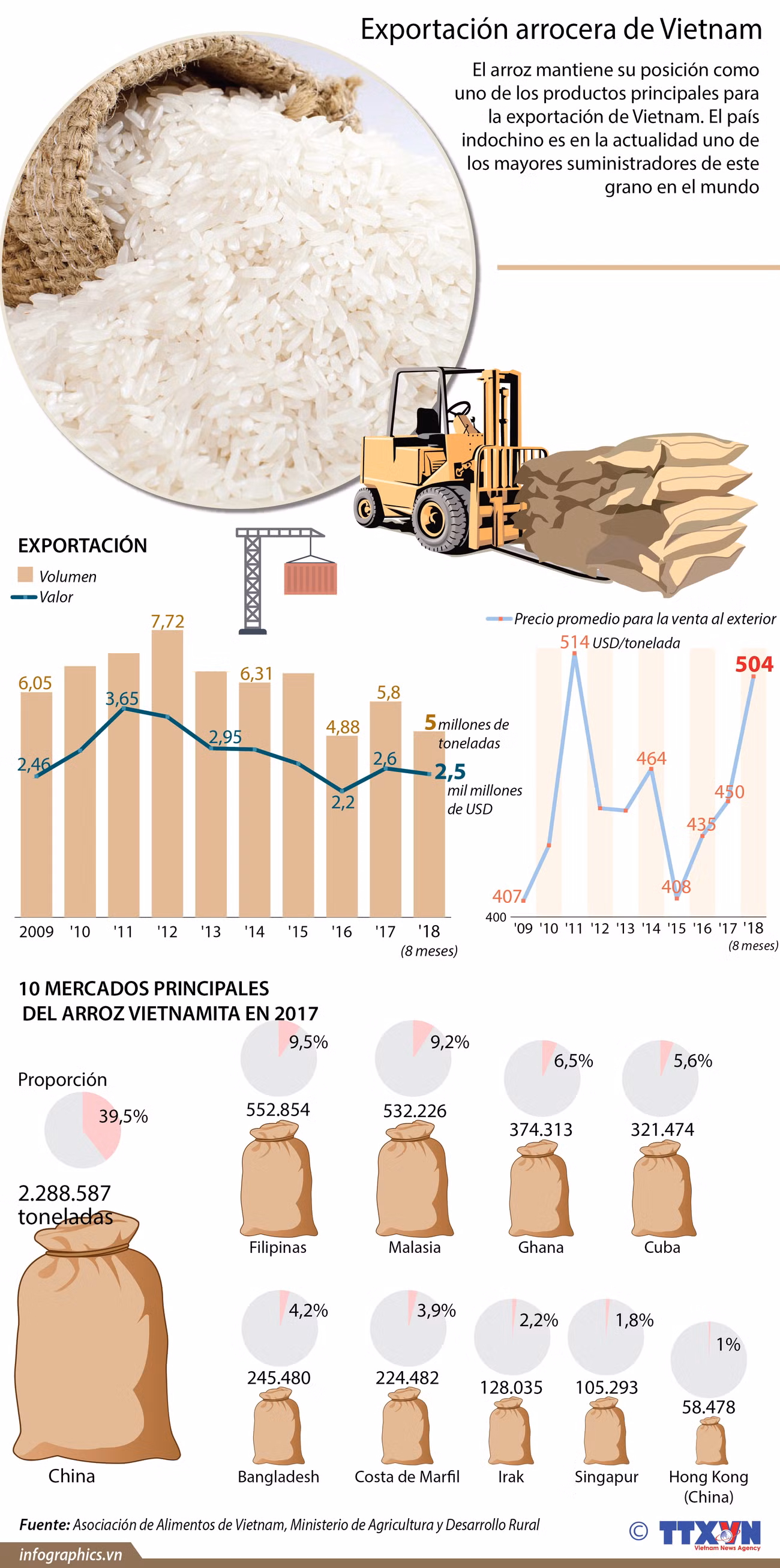 [Infografía] Exportación arrocera de Vietnam ảnh 1