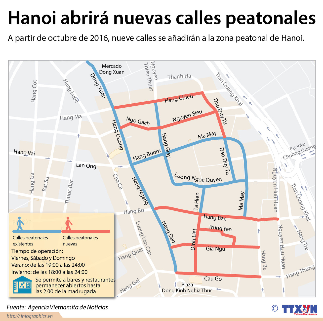 [Infografía] Hanoi abrirá nuevas calles peatonales ảnh 1