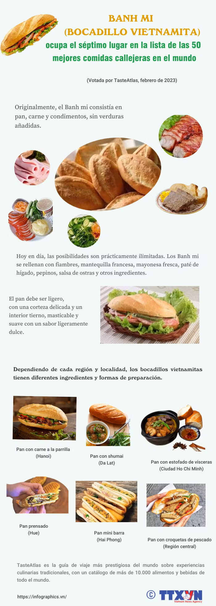 Banh mi ocupa el séptimo lugar de las 50 mejores comidas callejeras del mundo ảnh 1