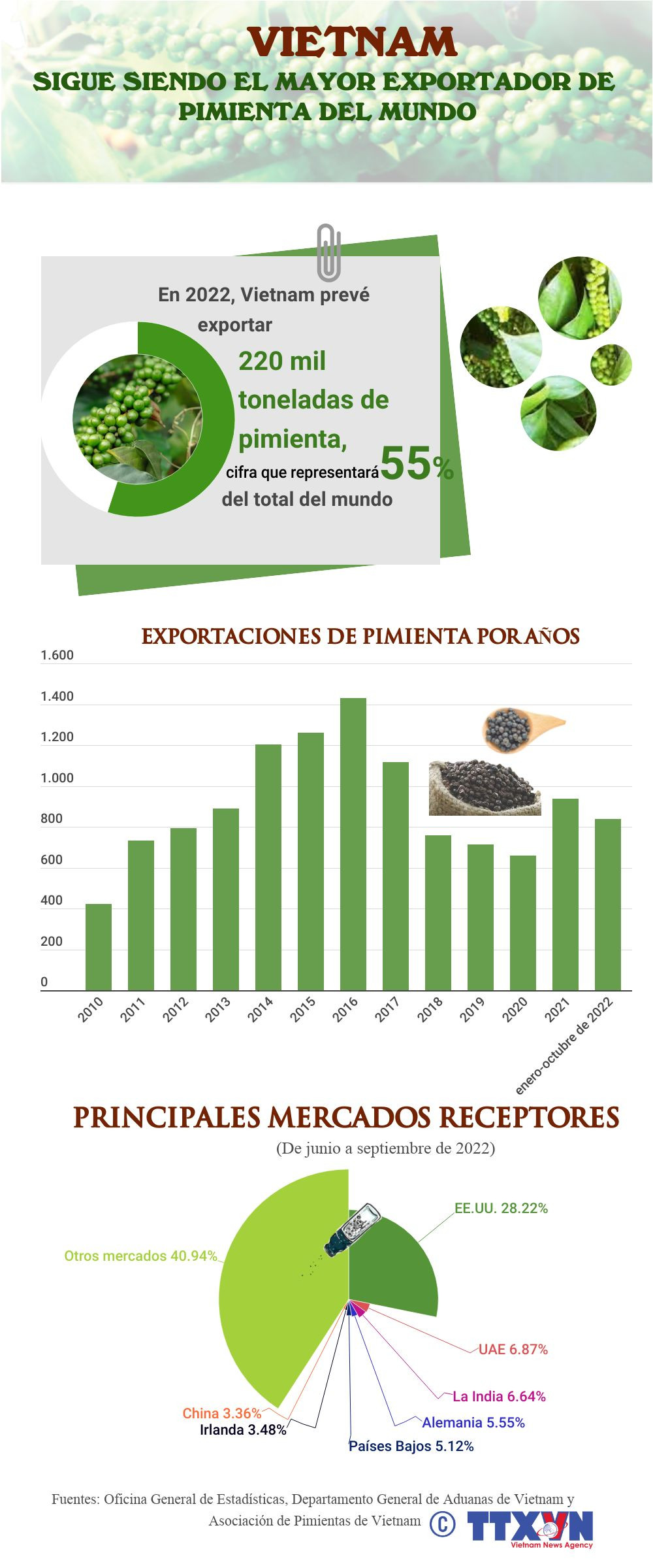 Vietnam sigue siendo el mayor exportador de pimienta del mundo ảnh 1