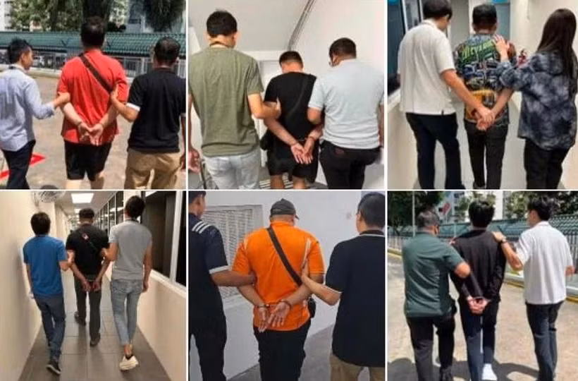 Los sospechosos fueron detenidos durante una operación policial que duró 10 días. (Foto: Policía de Singapur)