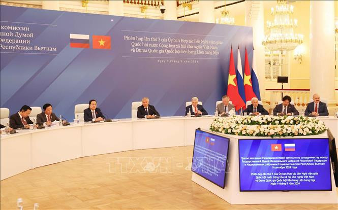 En la tercera reunión del Comité de Cooperación Interparlamentaria entre Vietnam y Rusia. (Fuente: VNA)