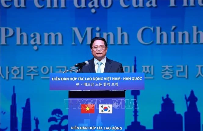El primer ministro de Vietnam, Pham Minh Chinh, en el foro (Fuente: VNA)