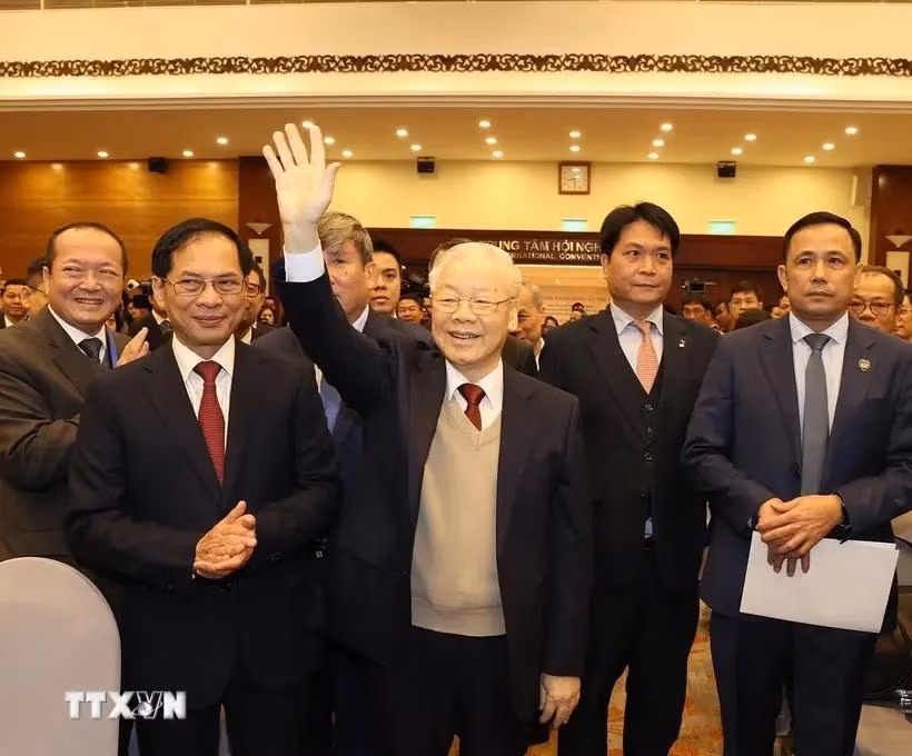 El secretario general Nguyen Phu Trong participa en la Conferencia 32ª Conferencia Diplomática de Vietnam (Fuente: VNA)