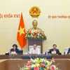 El presidente de la Asamblea Nacional de Vietnam, Tran Thanh Man, habla en la reunión. (Foto: VNA)