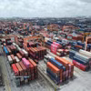 Área de almacenamiento de contenedores en el puerto de Tan Vu (Hai Phong). Foto: VNA