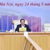 El primer ministro de Vietnam, Pham Minh Chinh, habla en la reunión. (Fuente: VNA)