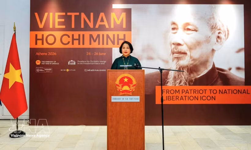 La embajadora de Vietnam en Grecia, Pham Thi Thu Huong, en el evento. (Foto: VNA)