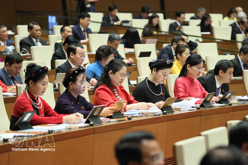 Diputadas en una sesión de la Asamblea Nacional de Vietnam (XV Legislatura). Foto: VNA